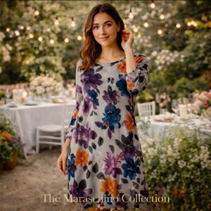 Simply Vera Vera Wang Floral A-Line Dress | 3X